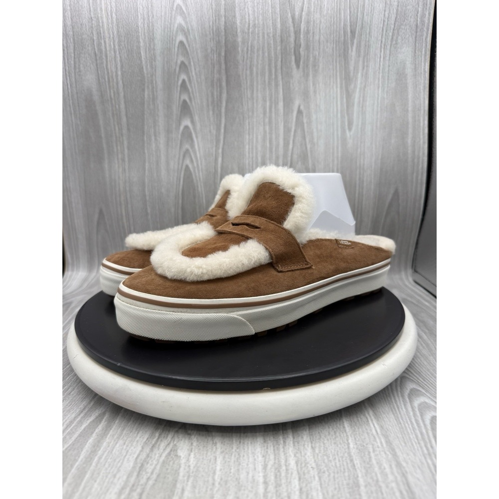 Vans Shearling Style 53 Cozy Mule DX Mens Size 10 Chipmunk Brown Slip On Shoes